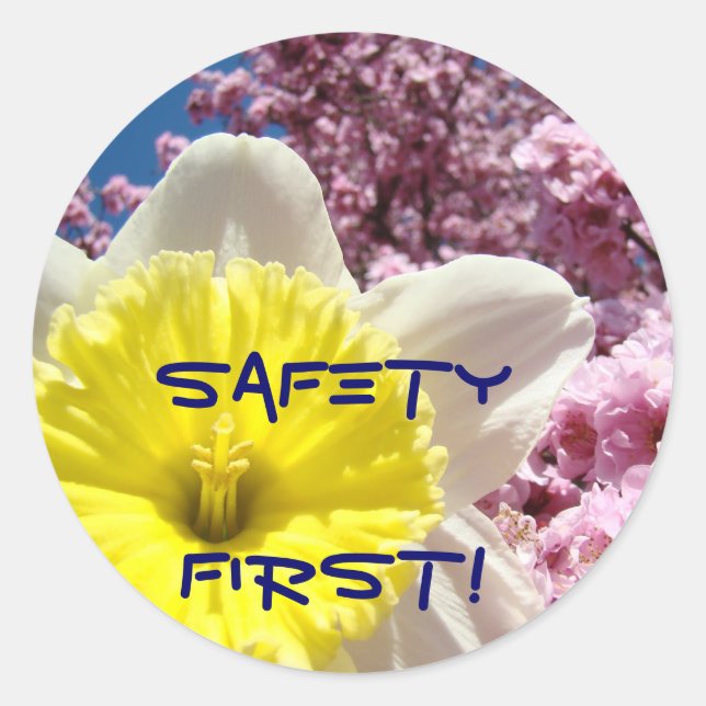 ¡Seguridad Primero! pegatinas Flores Brillantes Co (Anverso)
