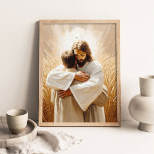 Seguro con Él, Arte Cristiano, Jesús Abrazando a u