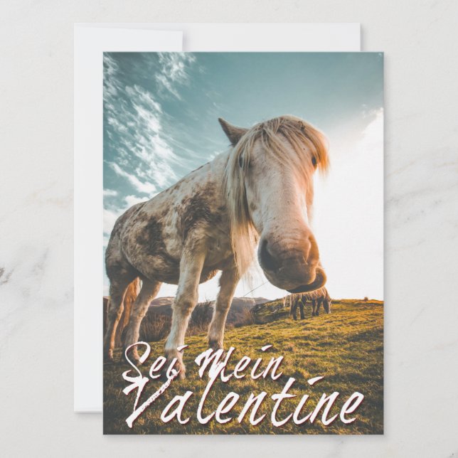 Sei mein Valentin mit schauenden Pferd V2.0 (Anverso)