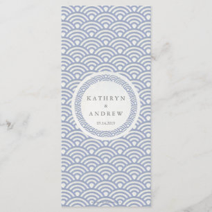 Seigaiha Japonés Waves Elegante Menú de Bodas en P