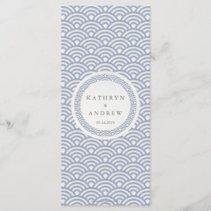 Seigaiha Japonés Waves Elegante Menú de Bodas en P