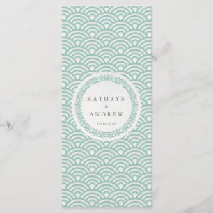 Seigaiha Japonés Waves Elegante Menú de Bodas en P