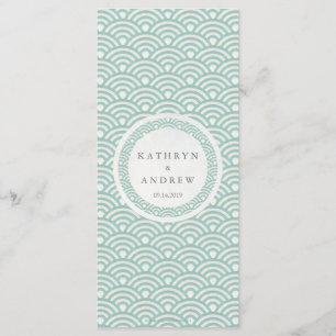 Seigaiha Japonés Waves Elegante Menú de Bodas en P