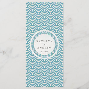 Seigaiha Japonés Waves Elegante Menú de Bodas en P