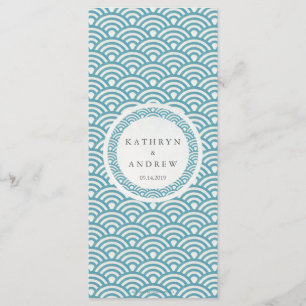 Seigaiha Japonés Waves Elegante Menú de Bodas en P