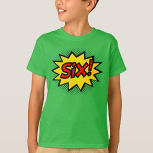 ¡SEIS! 6to Camiseta del logotipo del super héroe