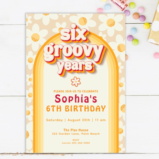 Seis años de Groovy 6ª Invitación de cumpleaños |  (Subido por el creador)