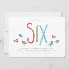 Seis Birdie Sexta Invitación a la Fiesta de Cumple
