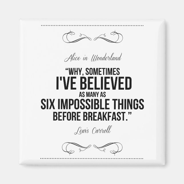 "Seis cosas imposibles" Alicia en el imán de las m (Frente)