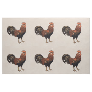 Seis cuadrados de quilt de gallo por yarda de tela