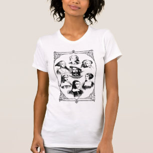 Seis esposas con la camiseta de las mujeres del