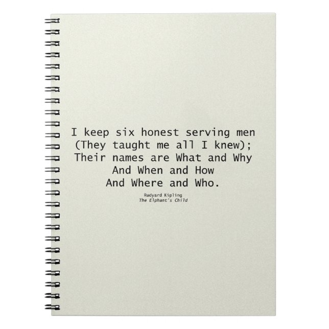 Seis hombres de servicio cuaderno (Frente)