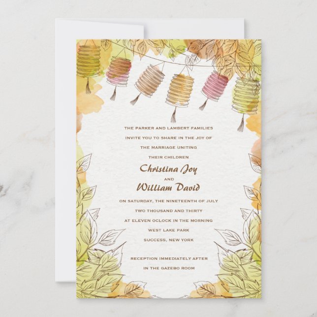 Seis invitaciones de las linternas (Anverso)