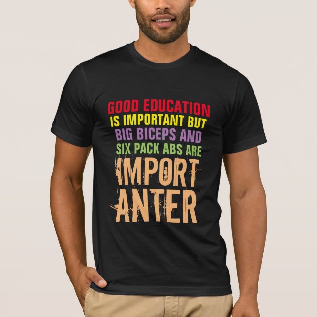 Seis Pack Abs son una camiseta de broma importante (Anverso)