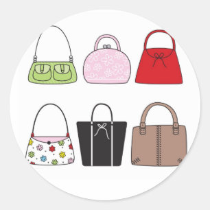 Seis Pegatinas de pequeños bolsos