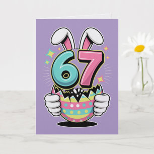 Seis Siete Conejo de Pascua Tarjeta de Huevo Diver