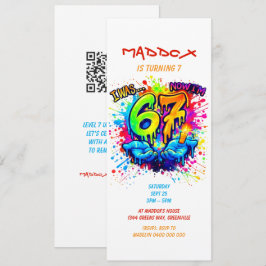 Seis Siete Cumpleaños Manualidades Invitación a la