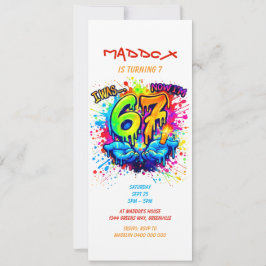 Seis Siete Cumpleaños Manualidades Invitación a la
