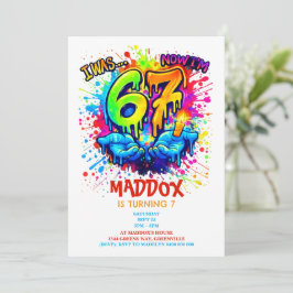 Seis Siete Cumpleaños Manualidades Invitación a la