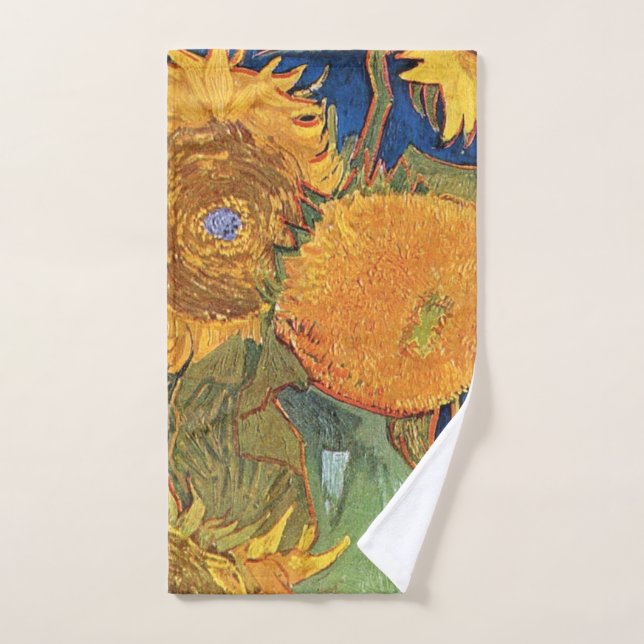 Seis Sunflowers Vincent Van Gogh (Toalla de mano)