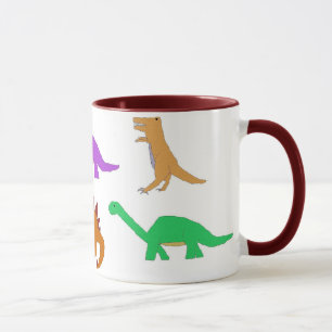 Seis tazas de los dinosaurios