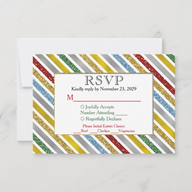 Selección de comidas de respuesta de Boda RSVP de  (Anverso)