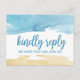 Selección de menú de agua y arena para el mar RSVP