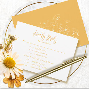 Selección de Menú de Boda Floral Blanco Amarillo R