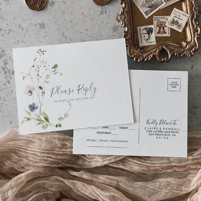 Selección de menú Floral de bosque silvestre RSVP (Subido por el creador)