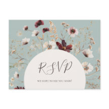 Selección de menú Verde azulado de flor silvestre