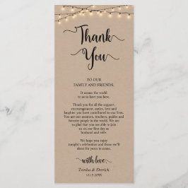 Selección del lugar de recepción Gracias, Tarjetas