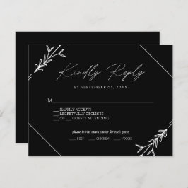 Selección mínima de menú Boda blanco y negro RSVP