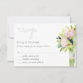 Selecciones de menú y modernidad RSVP floral ilust