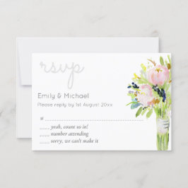 Selecciones de menú y modernidad RSVP floral ilust
