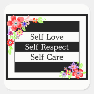 "Self Love", Un Pegatina floral precioso.