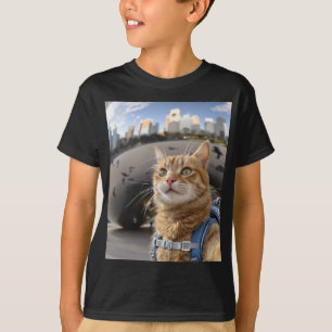 Selfie de gato en camiseta básica para niños de Ch