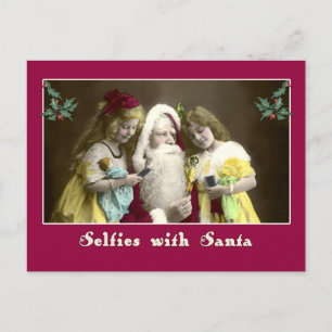 Selfies con tarjeta de Navidades Santa Cute