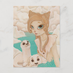 Selkie - Sirena con postal de Sellos