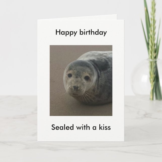 Sellada con una tarjeta de cumpleaños de foca lind (Anverso)