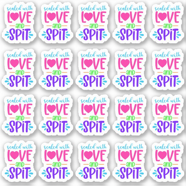 Sellado con amor y sabor - Pegatina vinílico (Anverso)