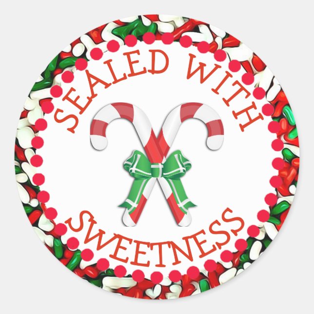 Sellado con Pegatinas de Dulce Candy Cane Holidays (Anverso)