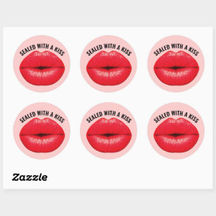 SELLADO CON UN BESO, KISSY PEGATINAS DE LABIOS ROJ