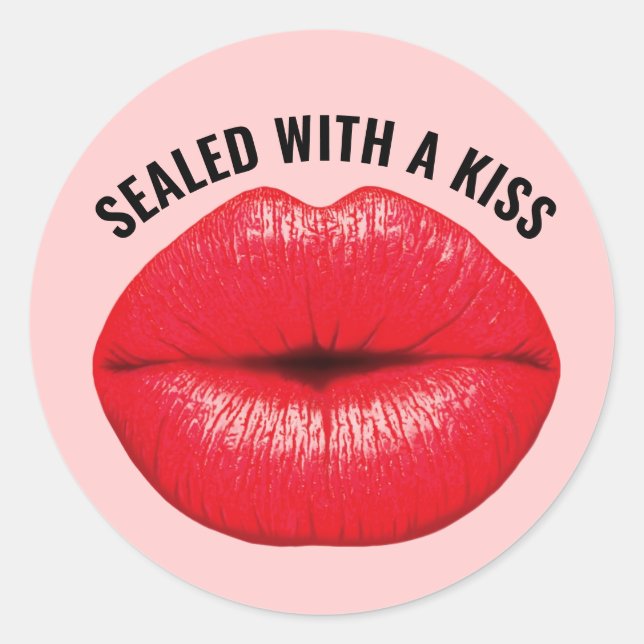 SELLADO CON UN BESO, KISSY PEGATINAS DE LABIOS ROJ (Anverso)