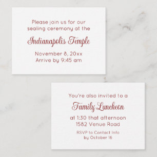 Sellado de templos y invitación a comer con guione