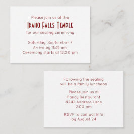 Sellado del templo rojo e invitación a comer