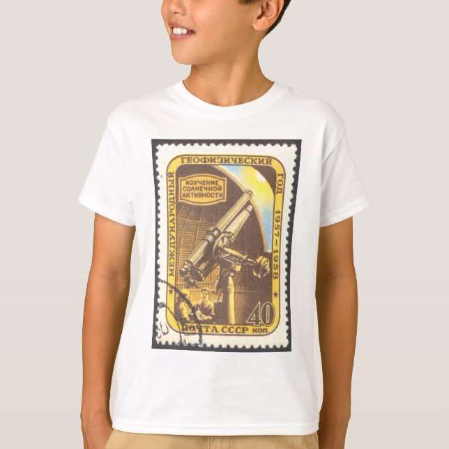 Sello 1957 de la astronomía de URSS de la camiseta (Anverso)