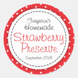 Sello alimenticio de fresas redondas o jarra de me