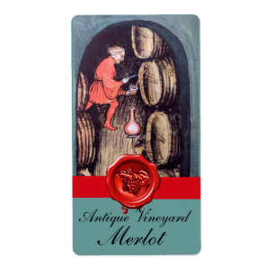 SELLO ANTIGUO DE CERVEZAS DE VINO ROJO