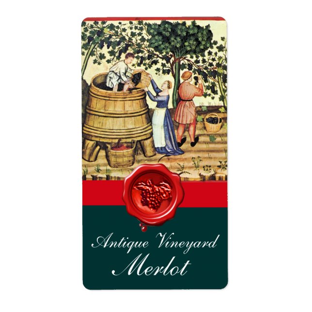 SELLO ANTIGUO VINEYARD HARVEST RED WAX (Frente)