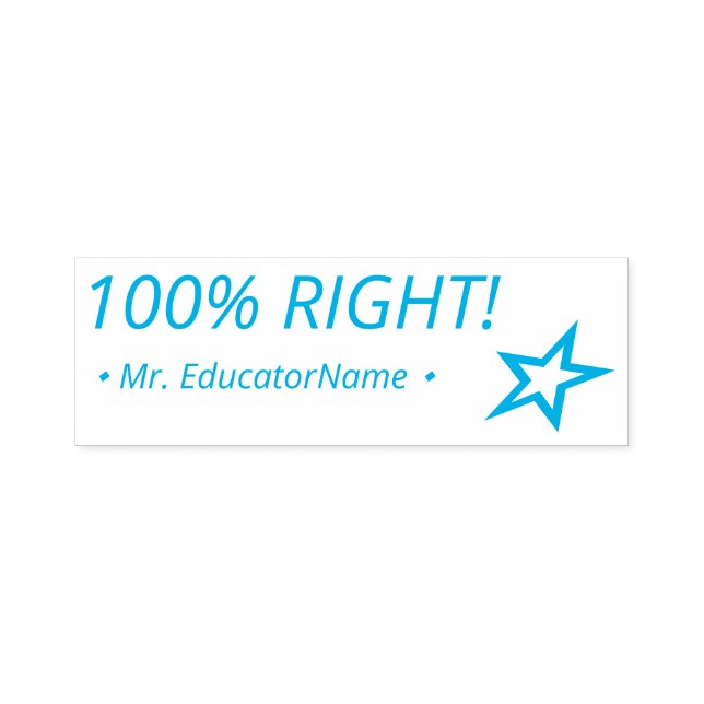 Sello Automático "¡100% CORRECTO!" + Nombre personalizado del profe (Diseño)